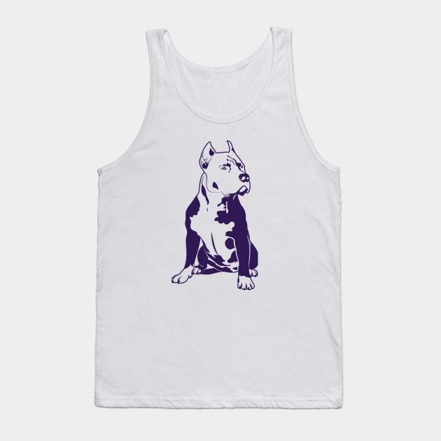 Purple Pitbull Lover Tank Top by ArtByGrammy